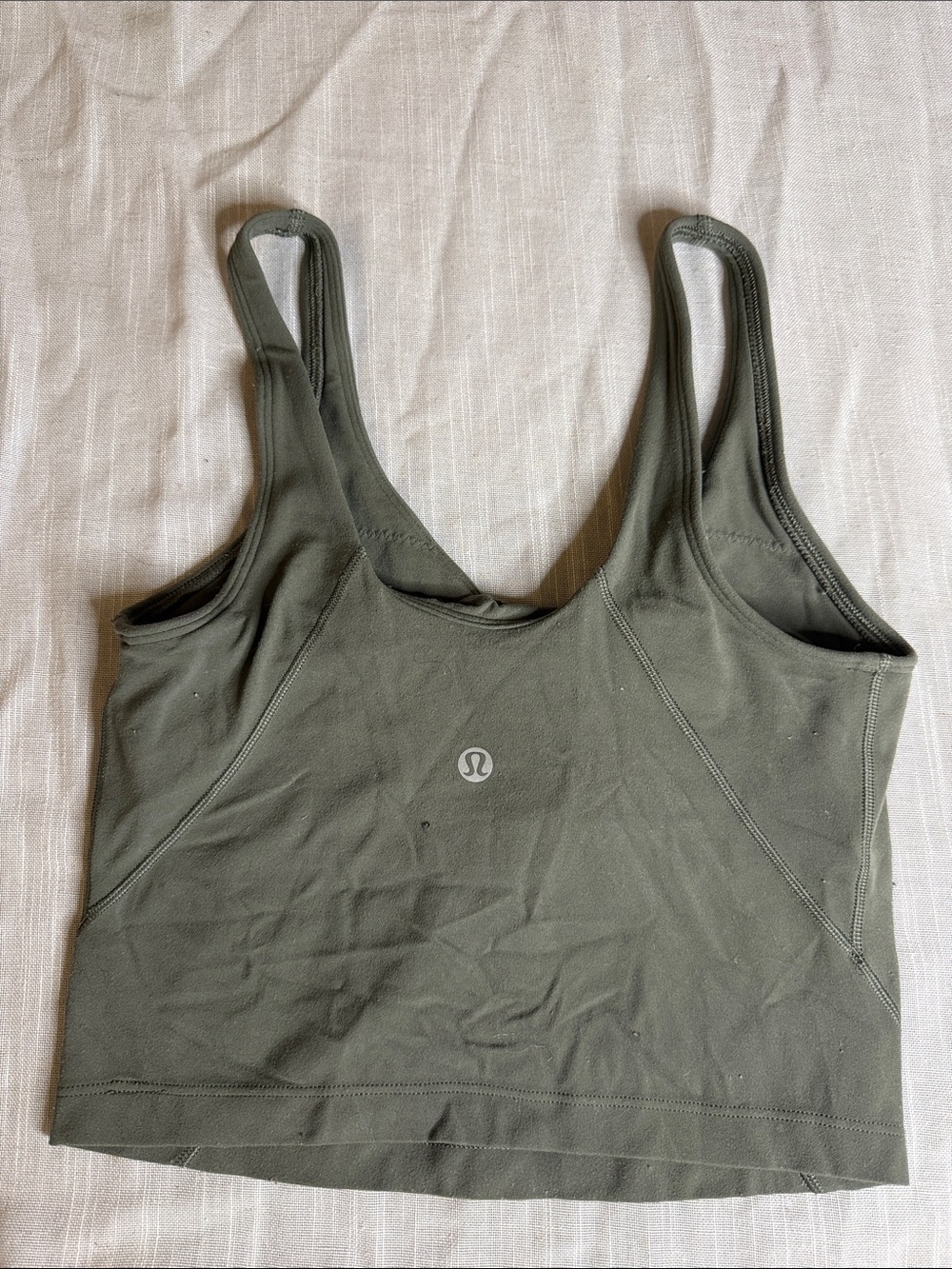 lululemon athletica Olive Green Scoop Neck Sports Crop